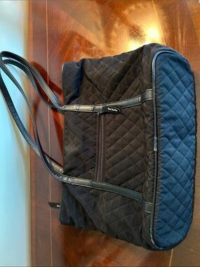 Vera Bradley Black Quilted Messenger Tote